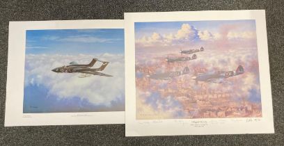 After R Belling, 'Winged Victory', limited edition coloured aviation print of Johnnie Johnson's '125