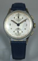 Vintage Breitling steel gentleman's chronograph wristwatch with two button sweep second hand and two