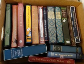 Box of Folio Society hardback cased books to include: Elliott, George; 'Middlemarch', Dickens,