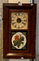 American eight day walnut cased wall clock with picture door. (B.P. 21% + VAT)