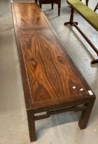 Modern Chinese hardwood bench/table of low proportions. (B.P. 21% + VAT)