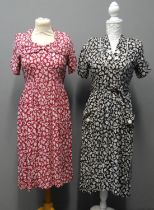 Two 1940's/50's printed crepe dresses. (B.P. 21% + VAT)