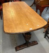 Early 20th century oak refectory table. 152x75x75cm approx. (B.P. 21% + VAT)