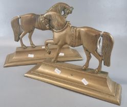 Pair of brass doorstops in the form of stallions. (2) (B.P. 21% + VAT)