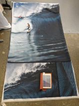 A advertising promotional O'Neal surfing fabric wall hanging poster for Xstatic4way hyper stretch