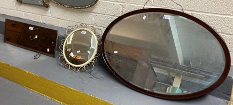 Collection of six mirrors, two with relief floral decoration. (6) (B.P. 21% + VAT)