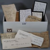 Shoe box comprising Victorian Welsh and Scottish ephemera: High Court of Justice Division Central