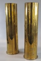 Pair of brass shell cases marked 'Second Great War 1939-1945'. 35cm high approx. (2) (B.P. 21% +