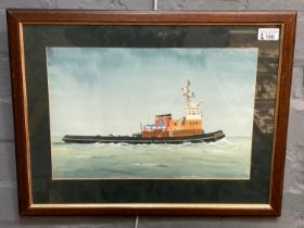 J Bevans (British 20th century), study of the Tug Boat 'Stackgarth', signed and dated 1992.