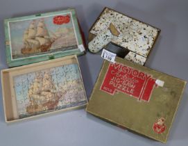 'Victory' artistic plywood jigsaw puzzle in original box together with another plywood 'victory'