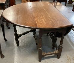 18th century oak single drawer gateleg table. (B.P. 21% + VAT)