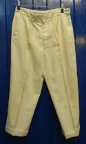 Pair of men's cream vintage cricket trousers marked 'Ken Barrington'. (B.P. 21% + VAT)