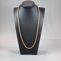 9ct gold Italian rope twist chain. 60cm approx. 13.5g approx. (B.P. 21% + VAT)