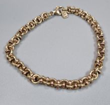 9ct gold curb link chunky bracelet. 23.8g approx. (B.P. 21% + VAT)