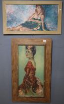 Rubin, (20th century), two portraits of women, signed. oils on board.