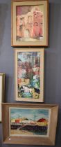 Rubin, (20th century), architectural studies, various, one signed. Oils on board.