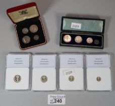 Collection of coinage to include; Maundy coin 1898 four piece graduated set in original box, another