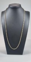 9ct gold curb link chain. 60cm long approx. 14.5g approx. (B.P. 21% + VAT)