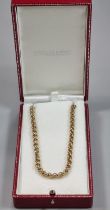 Heavy 9ct gold curb link chain or necklace in Parkhouse & Wyatt the Jewellery 1794 leather box and