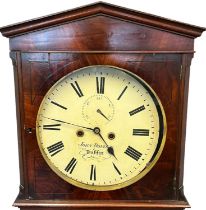 19th Century Irish regulator style 8 day longcase clock, having circular Roman painted face