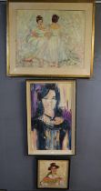 Rubin (20th century), three portrait studies, Ballerinas, young woman and Welsh or Spanish lady,