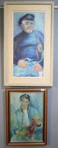 Rubin (20th century). portraits of sailors or seafarers, two, signed. Oils on board.