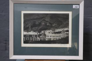 George Chapman, (Welsh, 1908-1993), Welsh Valleys Miners cottages, signed in pencil. Uncoloured