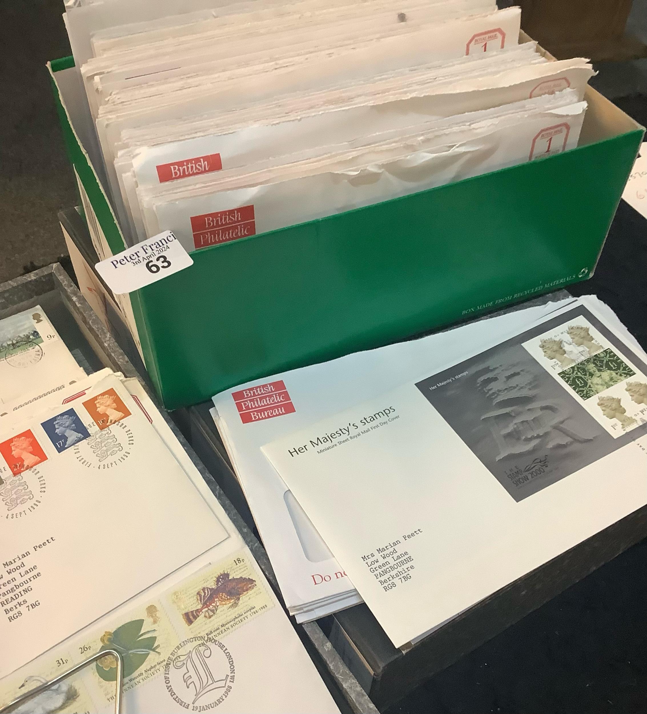 Great Britain large collection of First Day Covers. 1970's to about 2010 in box files and