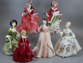 Collection of Royal Worcester, Coalport and Royal Doulton figurines to include: 'Sandra', '