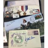 Three signed covers. Red Rum Jockey Tommy Stack, Astronaut John Glenn and Footballer Sir Bobby