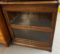 Early 20th century oak Globe Wernicke style double sectional bookcase. 87x37x90cm approx. (B.P.