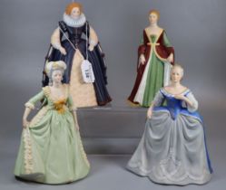 Franklin porcelain limited edition figurines of Elizabeth I, Isabella of Spain, Marie Antoinette and