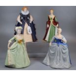 Franklin porcelain limited edition figurines of Elizabeth I, Isabella of Spain, Marie Antoinette and