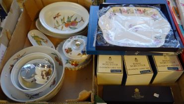 Two boxes of Royal Worcester to include: 'Evesham' design oven to tableware; mixing bowl,