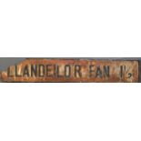Vintage cast iron Welsh road finger post sign 'Llandeilo'r Fan 1 1/2 ( Miles). 119cm long approx. (