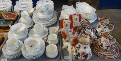 Four trays of china to include: three trays of Royal Albert English bone china 'Caroline' design