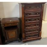 Good quality early 20th century French design tall chest of six mahogany moulded drawers with gilt