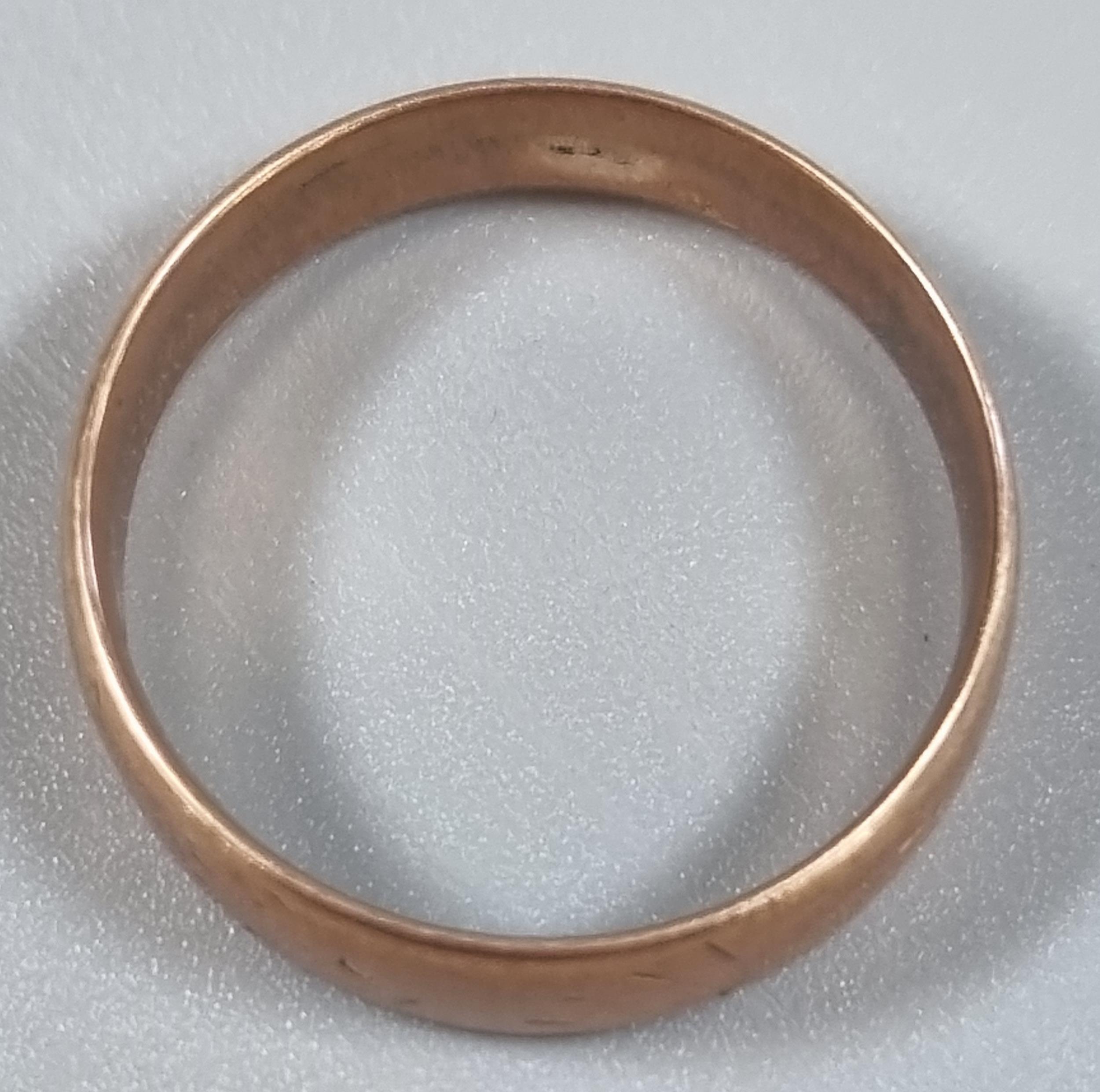 9ct rose gold wedding band. 2.4g approx. Size K. (B.P. 21% + VAT) - Image 3 of 4