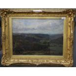 Alfred Hanson (?) (British 19th century), expansive English landscape, signed. Oils on canvas.