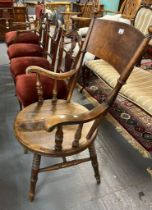 Set of five Edwardian walnut parlour/dining chairs, (4+1) together with an early 20th century