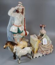 Beswick Welsh mountain Champion 'Coed Coch Madog' horse together with another Beswick Horse, a