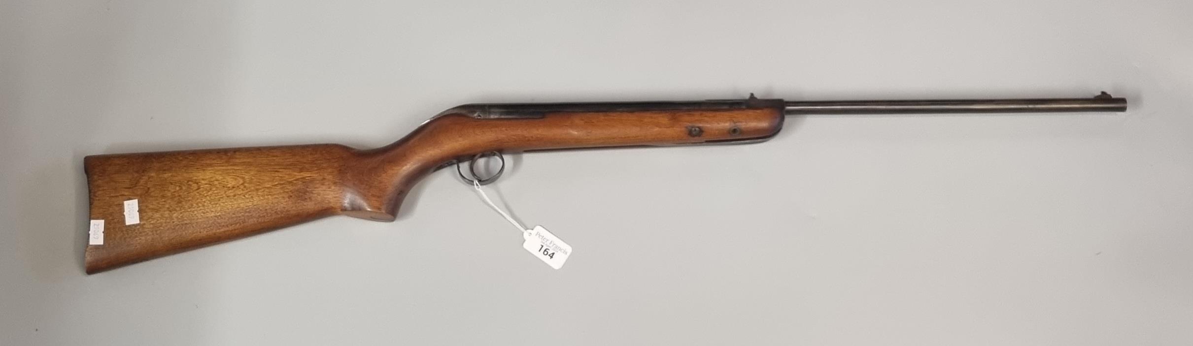 Mid century break action air rifle with semi-pistol grip stock. Un0named. (B.P. 21% + VAT)