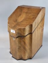 Late 18th early 19th century mahogany serpentine knife box. (B.P. 21% + VAT)