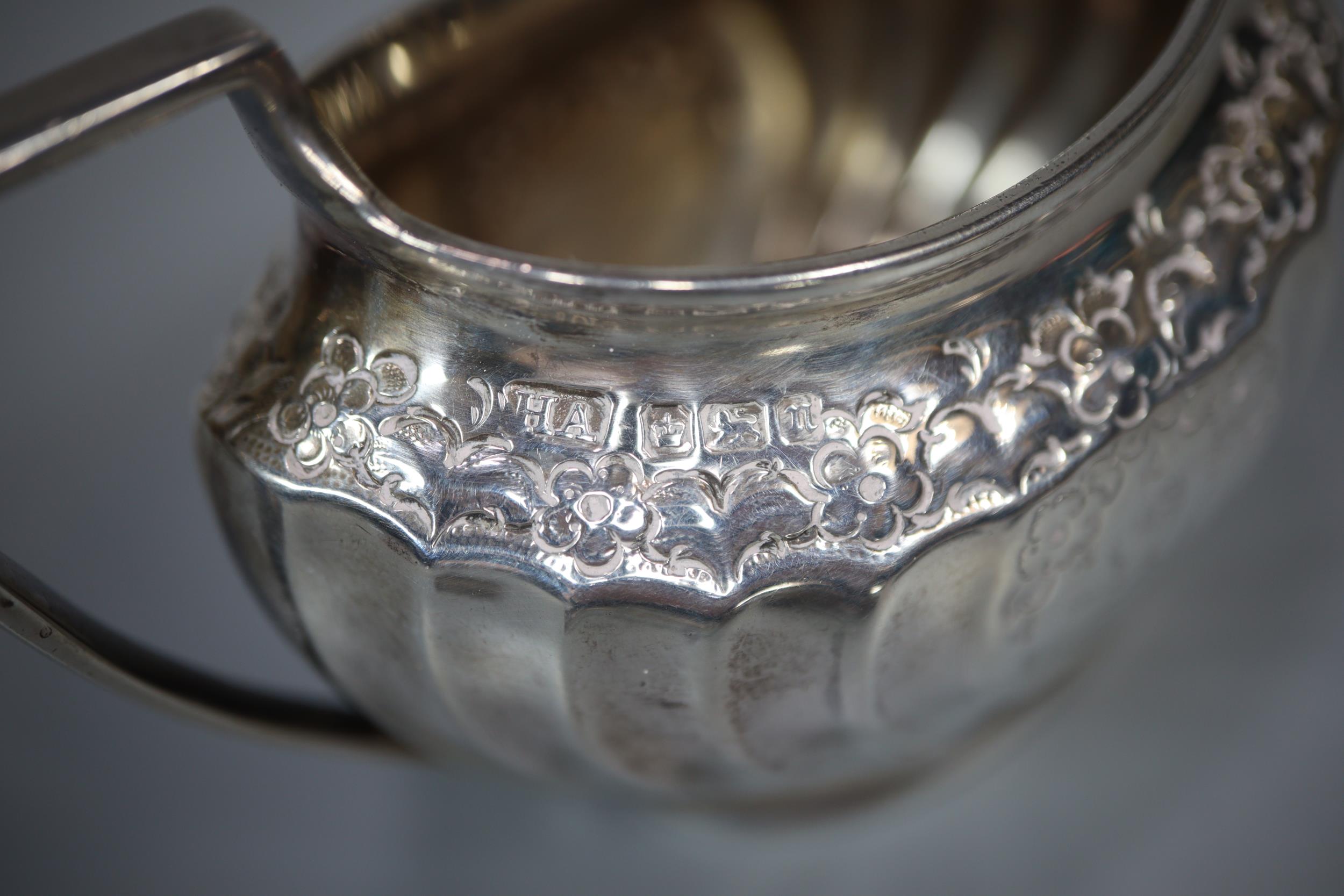 Bag of silver to include: fluted cream jug, 18th century spoon, pair of bonbon dishes and pair of - Image 5 of 6