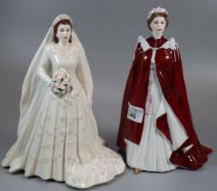 Royal Worcester figurine 'Her Majesty Queen Elizabeth II Diamond Wedding Anniversary' together