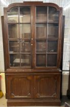 Art Deco design mahogany two stage glazed bookcase. (B.P. 21% + VAT)