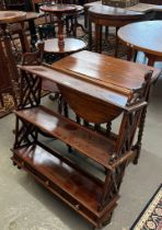 Collection of furnishing items to include: Edwardian design shelving unit, early 20th century oak