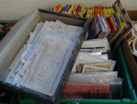 Box of maps and ephemera to include: Michelin maps of France, Ordnance Survey maps of Wales and