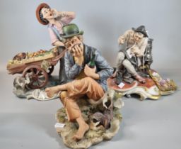 Collection of Italian and Capodimonte figurines and figure groups, various to include: 'L'aiuto',