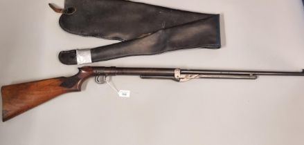 Vintage BSA Standard .22 under-lever air rifle with chequered semi-pistol grip stock and pop up peep